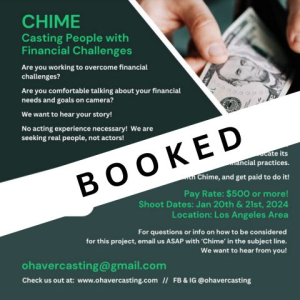 CASTING: CHIME people with financial challenges